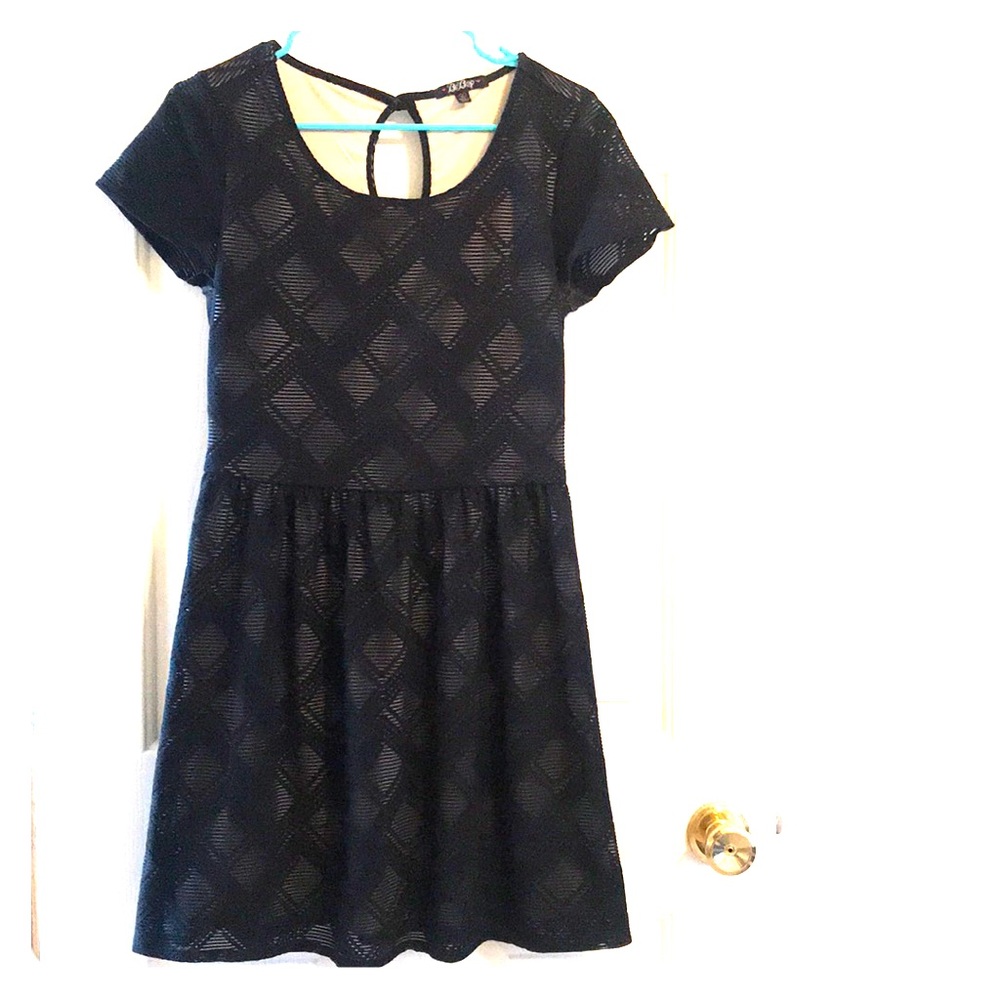 Black mini dress with nude undertone. Worn once!!